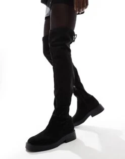 Bershka Over The Knee Stretch Boots In Black For Women -Chic Maze Sales 207455567 4