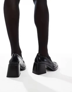 Bershka Faux Leather Loafers In Black For Women -Chic Maze Sales 207455607 3