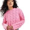 Bershka Cable Jumper In Pink For Women -Chic Maze Sales 207473718 1 pink