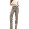 Bershka Straight Leg Faux Leather Trousers In Snake Print For Women Multi -Chic Maze Sales 207473736 1 multi