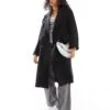 Bershka Drop Shoulder Tailored Coat In Black For Women -Chic Maze Sales 207473802 1 black