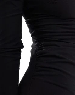 Bershka Polyamide Ruched Front Mini Dress In Black For Women -Chic Maze Sales 207473817 3