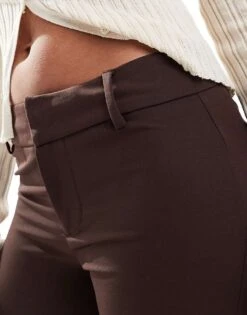 Bershka Flared Tailored Trousers In Brown For Women -Chic Maze Sales 207477962 5