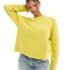 Bershka Cable Knit Jumper In Chartreuse For Women Yellow -Chic Maze Sales 207506898 1 yellow