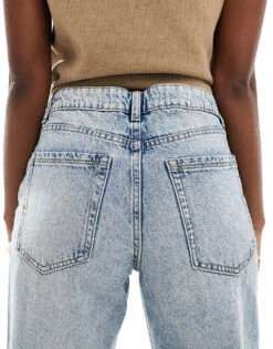 Bershka Baggy Balloon Leg Jeans In Dirty Wash Indigo For Women Blue -Chic Maze Sales 207507009 4