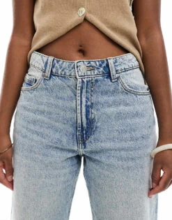 Bershka Baggy Balloon Leg Jeans In Dirty Wash Indigo For Women Blue -Chic Maze Sales 207507009 5