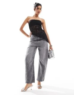 Bershka Lace Bandeau Top In Black For Women -Chic Maze Sales 207507086 3