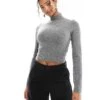 Bershka High Neck Jumper In Grey For Women -Chic Maze Sales 207564216 1 grey