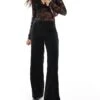 Bershka Wide Leg Tailored Trousers In Black For Women -Chic Maze Sales 207565343 1 black