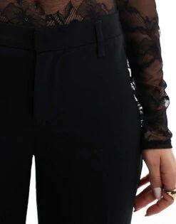 Bershka Wide Leg Tailored Trousers In Black For Women -Chic Maze Sales 207565343 5