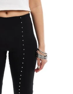 Bershka Bengaline Flared Trousers In Black For Women -Chic Maze Sales 207574488 4