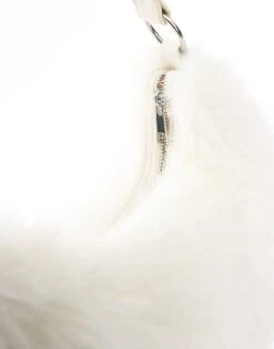 Bershka Faux Fur Shoulder Bag In Cream For Women Ecru -Chic Maze Sales 207590782 3