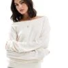 Bershka Off The Shoulder Slouchy Sweater In Cream For Women -Chic Maze Sales 207590796 1 cream