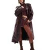 Bershka Bersha Snakeskin Faux Leather Trench In Burgundy For Women Red -Chic Maze Sales 207590898 1 red