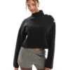 Bershka Gold Button Detail High Neck Jumper In Black For Women -Chic Maze Sales 207590946 1 black