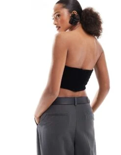 Bershka Velvet Corset Top In Black For Women -Chic Maze Sales 207603502 4