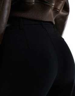 Bershka Petite Tailored Trouser In Black For Women -Chic Maze Sales 207647892 3