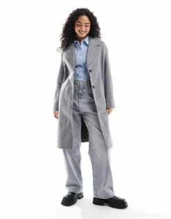 Bershka Oversized Tailored Coat In Grey For Women -Chic Maze Sales 207789324 1 grey 1