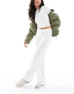 Bershka Soft Touch High Neck Top Co-ord In Ecru -Chic Maze Sales 207829299 1 ecru 1