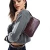 Bershka Croc Effect Shoulder Bag In Burgundy For Women -Chic Maze Sales 207874382 1 burgundy