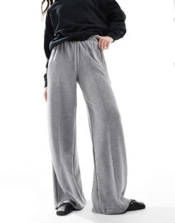 Bershka Tie Waist Wide Leg Joggers In Dark Grey For Women -Chic Maze Sales 207875474 2
