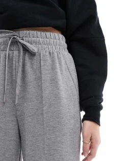 Bershka Tie Waist Wide Leg Joggers In Dark Grey For Women -Chic Maze Sales 207875474 5