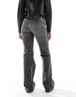 Bershka Low Rise Flared Jeans In Washed Grey For Women -Chic Maze Sales 207924741 2