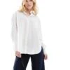 Bershka Oversized Deep Cuff Shirt In White For Women -Chic Maze Sales 207924752 1 white