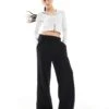 Bershka Wide Leg Joggers In Black For Women -Chic Maze Sales 207933788 1 black