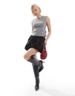 Bershka Puffball Mini Skirt In Black For Women -Chic Maze Sales 207963395 1 black 1