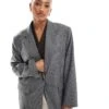 Bershka Ultra Oversized Blazer In Grey Stripe For Women -Chic Maze Sales 208056705 1 grey