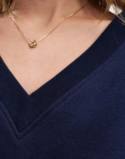 Bershka V Neck Sweatshirt In Navy For Women Blue -Chic Maze Sales 208056737 2