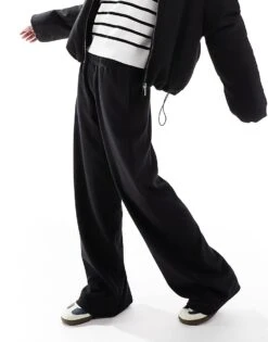 Bershka Lightweight Wide Leg Joggers In Black For Women -Chic Maze Sales 208056743 1 black 1