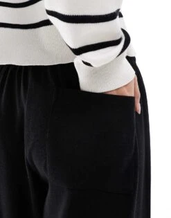 Bershka Lightweight Wide Leg Joggers In Black For Women -Chic Maze Sales 208056743 3