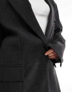Bershka Oversized Blazer In Dark Grey For Women -Chic Maze Sales 208139004 3