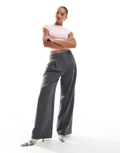 Bershka Ruched Side Baby Tee In Pale Pink For Women -Chic Maze Sales 208139005 3