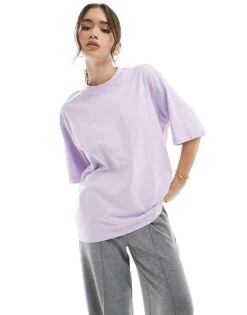 Bershka Oversized Boyfriend T-shirt In Lilac For Women -Chic Maze Sales 208142210 1 lilac 1
