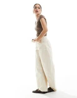 Bershka V-neck Baby Tee In Brown For Women -Chic Maze Sales 208142264 2