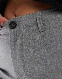 Bershka Wide Leg Tailored Trousers In Grey For Women -Chic Maze Sales 208154684 4