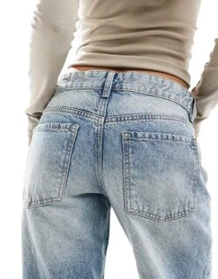 Bershka Super Baggy Wide Leg Jeans In Light Wash Blue For Women -Chic Maze Sales 208154707 4