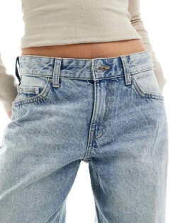 Bershka Super Baggy Wide Leg Jeans In Light Wash Blue For Women -Chic Maze Sales 208154707 5