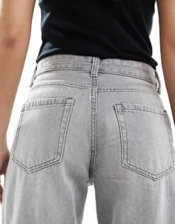 Bershka Ripped Knee Wide Leg Jeans In Light Grey For Women -Chic Maze Sales 208154714 4