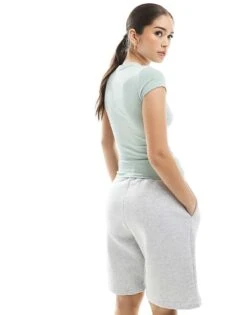 Bershka Baby Tee In Pale Green For Women -Chic Maze Sales 208154736 3