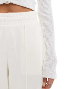 Bershka Wide Leg Joggers In Ecru For Women -Chic Maze Sales 208154858 5