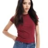 Bershka Baby Tee In Cherry Red For Women -Chic Maze Sales 208154859 1 red