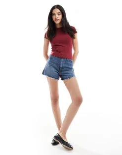 Bershka Baby Tee In Cherry Red For Women -Chic Maze Sales 208154859 2