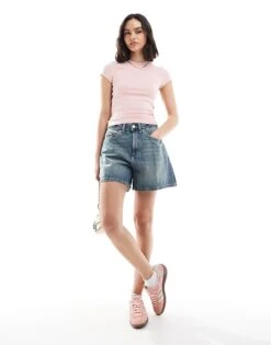 Bershka Short Sleeve Baby Tee In Baby Pink For Women -Chic Maze Sales 208154860 4