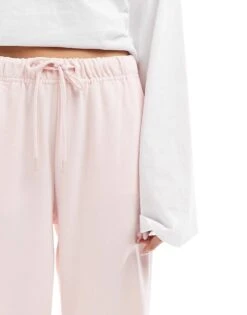 Bershka Wide Leg Joggers In Pale Pink For Women -Chic Maze Sales 208154861 5