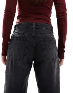 Bershka Ripped Knee Wide Leg Jeans In Black For Women -Chic Maze Sales 208154920 4