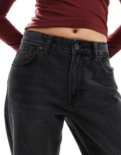 Bershka Ripped Knee Wide Leg Jeans In Black For Women -Chic Maze Sales 208154920 5